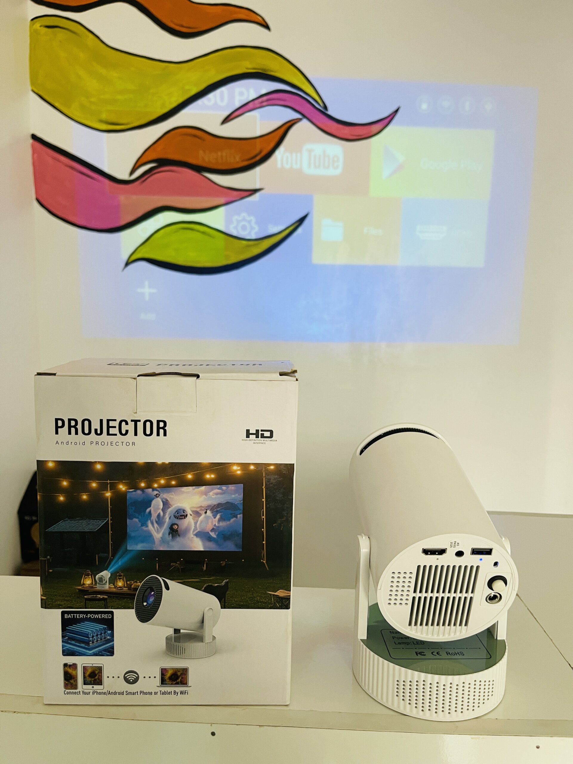 Hy300 pro 4k Rechargeable Projector - Image 4