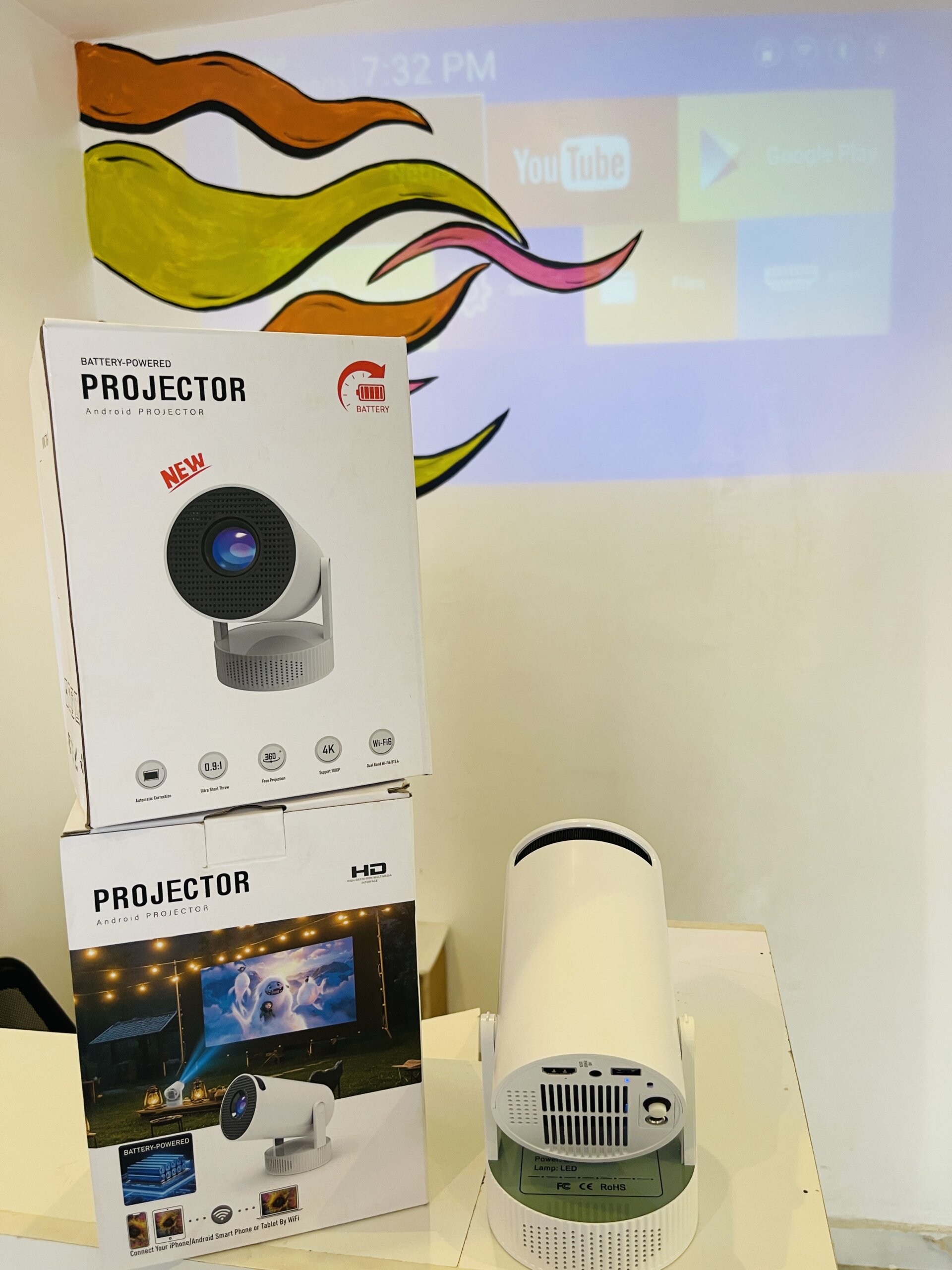 Hy300 pro 4k Rechargeable Projector - Image 2